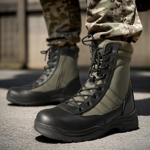 NORTIV 8 Men's Military Tactical Work Boots Leather Motorcycle Combat Boots - Picture 47 of 47