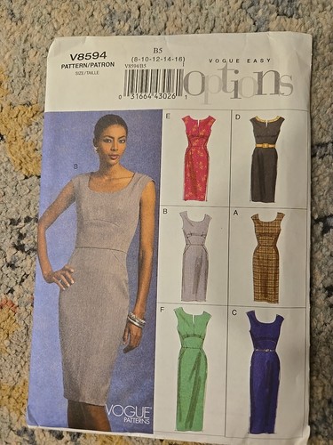 Dress Size 8-16 V8594 Vogue Uncut Sewing Pattern