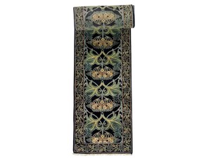 3X35-Black-William-Morris-Art-amp-Craft-Hand-Knotted-Wool-Runner-Rug-2-8-x-34-7
