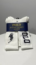Polo Ralph Lauren 6 Pair Men's Big Pony Athletic Sport Crew Socks size 10-13 NEW
