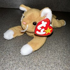 TY Beanie Baby - NIP the Gold Cat 7.5"...NEW with Mint Tags