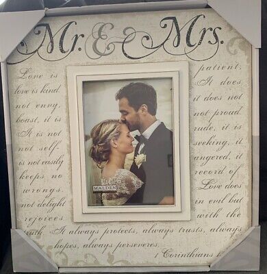 5x7 Malden International Designs Wedding Mr and Mrs Wooden Picture Frame Cream 5x7 Malden International Designs Wedding Mr and Mrs Wooden Picture Frame Cream