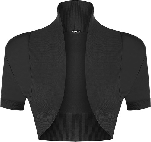 New Ladies Shrug Short Sleeve Bolero Top Womens - Picture 16 of 38