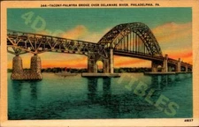 Vintage postcard  Tacony Palmyra Bridge Over Delaware River Philadelphia PA
