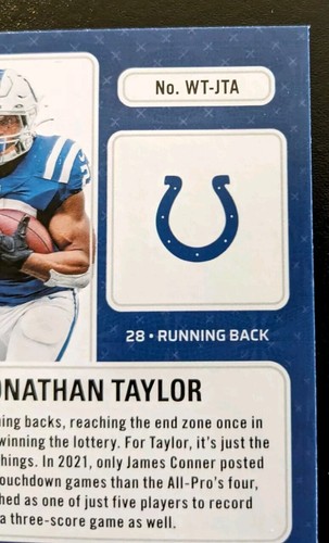 2022 Contenders Football Jonathan Taylor Winning Ticket Emerald #WT-JTA Colts - Picture 10 of 12