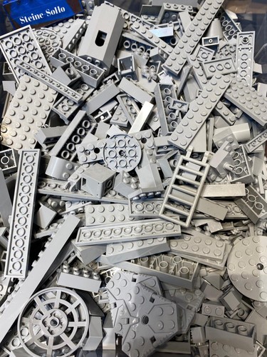 Lego ® 100 hellgraue Steine - light bluish gray - Fliesen, Basic, Platten - grau - Bild 1 von 4