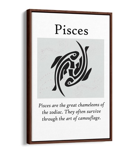 PISCES STAR SIGN ZODIAC ASTROLOGY QUOTE -FLOAT EFFECT CANVAS WALL ART PRINT - Picture 10 of 12