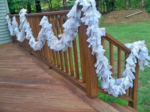 Wedding shabby Burlap Lace Ivory Garland 20ft.- Decoration Rastic fabric chic - Picture 4 of 5