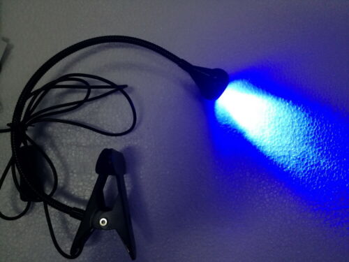 3W 470nm Blue Light Flexible Lamp LED Table USB Gooseneck Clip Blue Beam Lamp  - Picture 4 of 12
