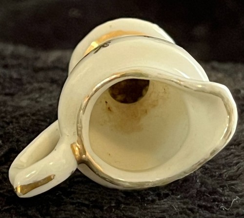 Handbemalter Miniatur Krug mit Vogel und Goldflora 1,5 x 1,25 - 237A3 - Bild 3 von 4