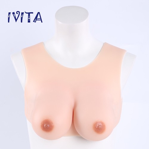 IVITA Silicone Breast Forms Filled Silicone Crossdress Fake Boobs C Cup Breasts - Picture 2 of 9