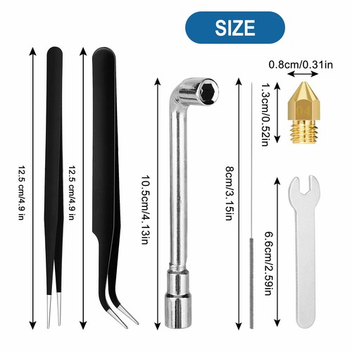 19Pcs 0.4mm 3D Printer Extruder Nozzle Cleaning Needles Tool Kit for CR-10/Ender - Picture 4 of 8