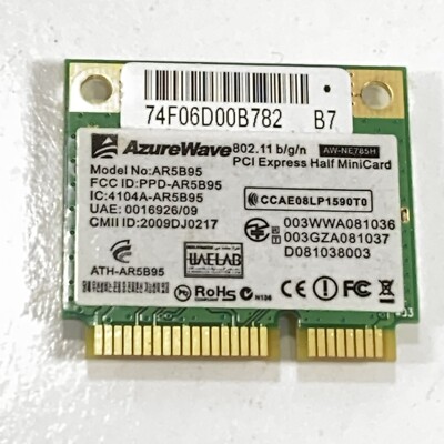 Asus EEE PC 1005HA 802.11 b/g/n Wi-Fi Module MiniCard Model No. AR5B95
