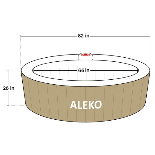 Vasca Idromassaggio ALEKO Gonfiabile Versione Migliorata 6 Prs 265 Galloni Fino 130 Getti Bolle - Foto 7 di 10