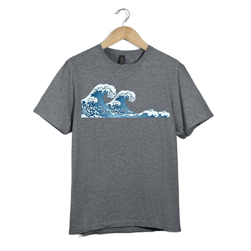 Japanese Great Wave Style Ocean Art Unisex T-Shirt | Hokusai Surf Graphic Tee - Picture 4 of 20