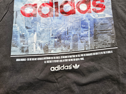 Tee Shirt Adidas Noir Street trefoil Black Coton Homme Vintage - M - Picture 4 of 7