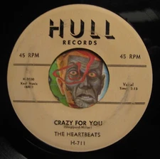 HEAR Heartbeats 45 Crazy For You / Rockin-N-Rollin HULL R&B doo wop