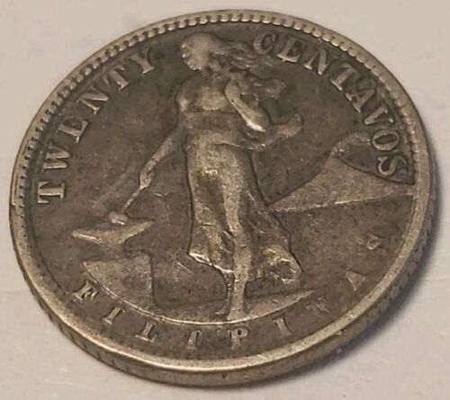 1937 Philippines Twenty Centavos Silver Coin