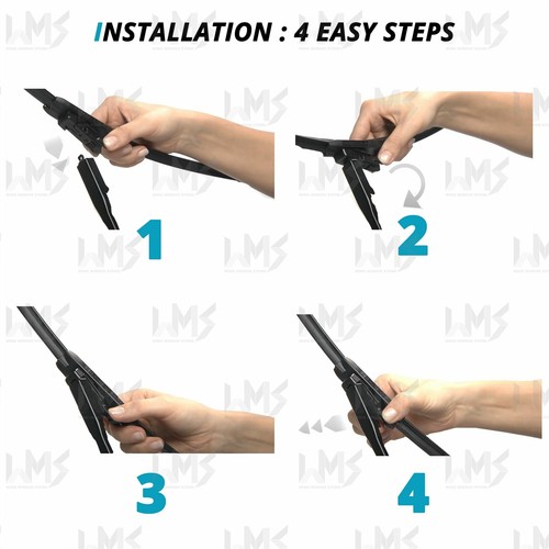 For Volvo V70 2004-2007 Front Windscreen 24" 22" Flat Aero Wiper Blades Set - Picture 4 of 7