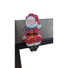Wooden Tole Painted Santa Claus Folk Art Shelf Sitter Wall Hanging Holiday Décor