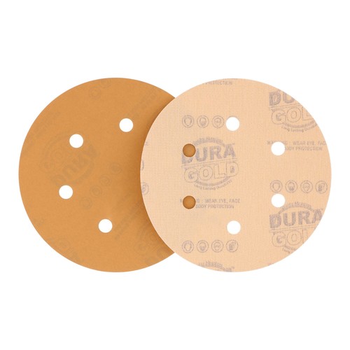 50PK - 600 Grit 6" Gold Hook & Loop 6-Hole Sanding Discs DA Sanders - Bild 4 von 4