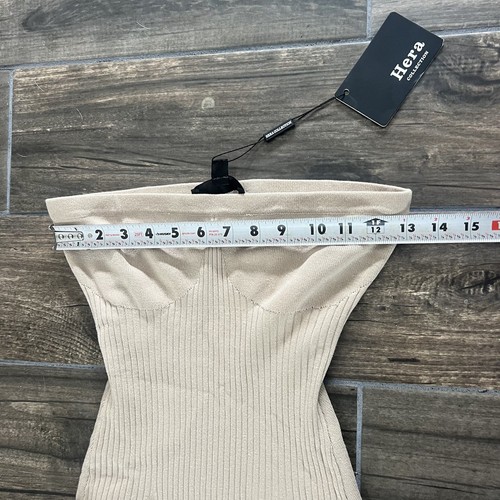 hera collection dress Tan Slits Strapless Ribbed Medium NWT (135) - Picture 5 of 6