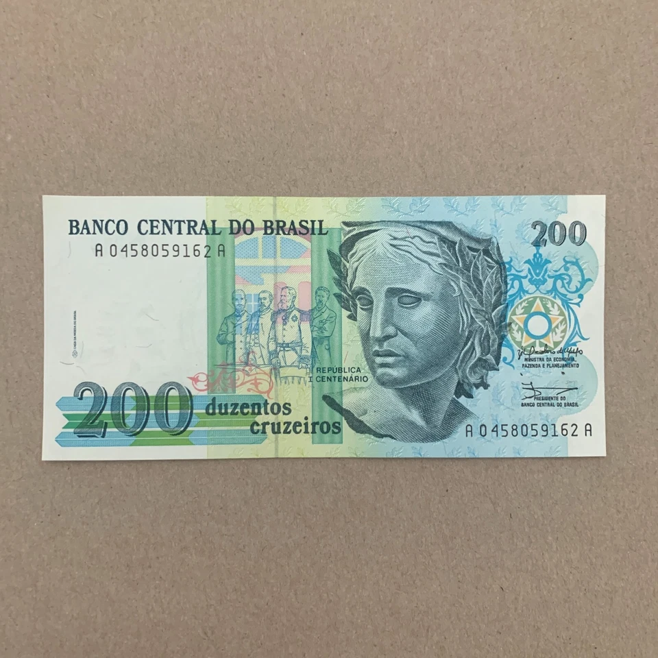 Brazil 200 Cruzados Novos Banknote ND (1990) Brazilian Currency Liberty Head - Image 2 of 4
