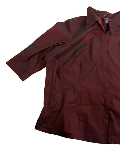 Top Lane Bryant marrón oscuro talla grande 26/28 falta botón - Imagen 2 de 5