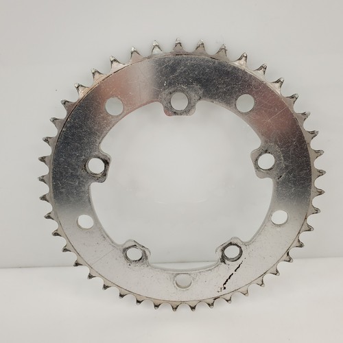 Vintage Tuf-Neck BMX Racing 43t Chainring Tiger 110 Silver USA - Picture 2 of 3