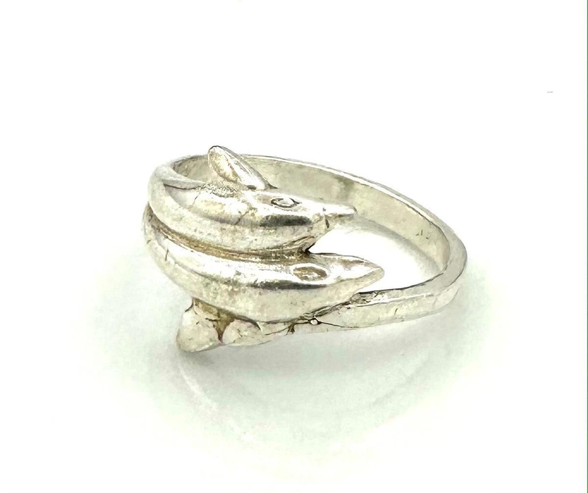 Bague En Argent 925 Dauphin - Taille 54, 4,76 Grammes, Occasion - Fabriqué En France