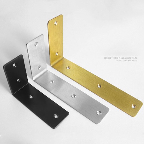 S/M/L Strong Shelf Brackets Black Reinforced Support Wall Heavy Duty High Load - Picture 4 of 12