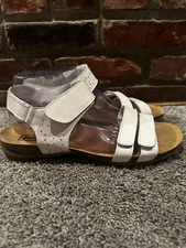Propet Women’s White Leather Sling Back Sandal Size 12 (2E)