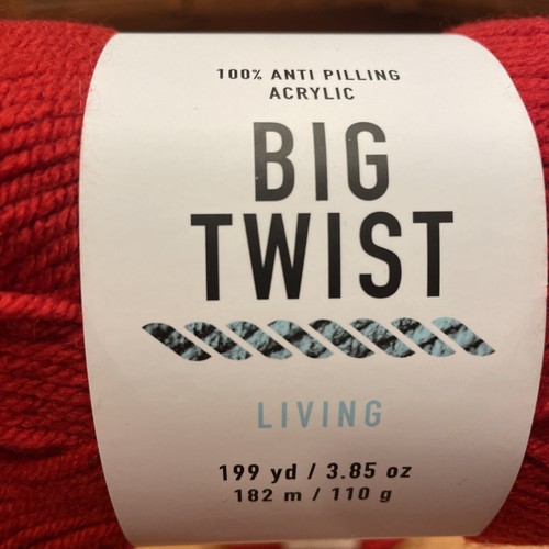 3~Hilo de vida Big Twist ~Realmente rojo~100 % acrílico 3,85 oz/199 yardas mediano #4 difícil de encontrar  - Imagen 2 de 9
