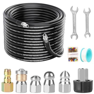 #ad Pressure Washer Drain Jetter – Sewer Jetter Kit for Pressure Washer 100ft 1 4... $60.71