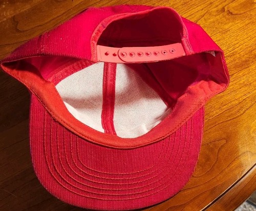 VTG 70s Budweiser Anheuser Busch Beer USA Red Corduroy Snapback Hat STYLEMASTER - Picture 12 of 15