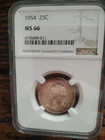 1954 Washington Quarter NGC MS 66