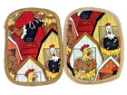 Chicken Farmhouse Pot Holders Country Core Set Of 2 Chickens Roosters Barns
