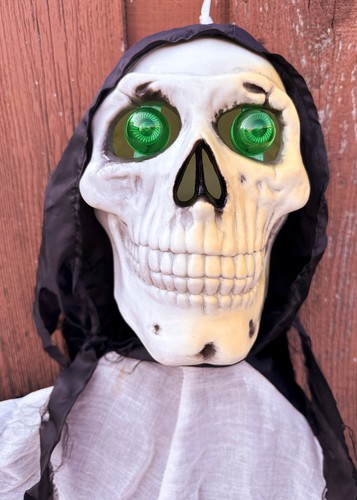 De Colección Fitco 4" Sacudiendo Parca Ojos Iluminados Risas Halloween Utilería Video LEER - Imagen 6 de 24
