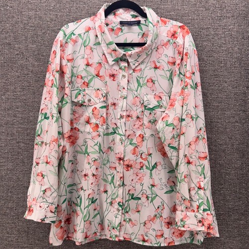 Tommy Hilfiger Damen Hemd mit Knopfleiste Größe 2X Blumenmuster feminin fließend Bloomcore - Bild 1 von 13
