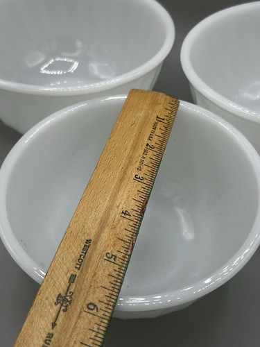 FIRE-KING Anchor Hocking SWIRL Mixing, Nesting Bowl Set of 3 Ivory Milk Glass - Picture 7 of 7