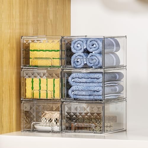 Pack Clear Stackable Storage Drawers, Acrylic Makeup Organizer, Plastic 4 - Bild 7 von 8