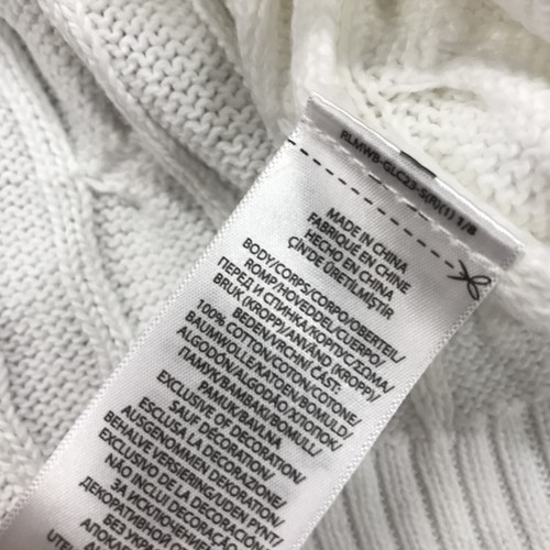 Polo Ralph Lauren Sweater Mens XL White Cotton Cable Knit Crewneck Jumper NWT - Picture 6 of 10