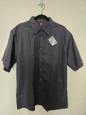 Harriton Men's Dark Gray  XL  Snap Up Short Sleeve Work Shirt