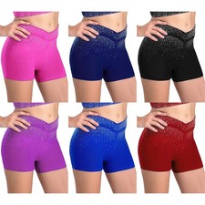 Kids Girls Underpants Yoga Shorts Training Bottom Sparkling Exercise Workout