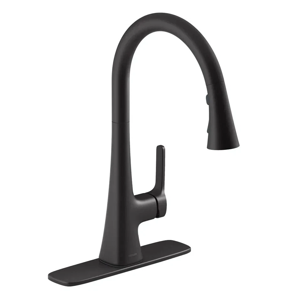 Kohler R33912-BL Guild Pull-down Kitchen Sink Faucet Matte Black