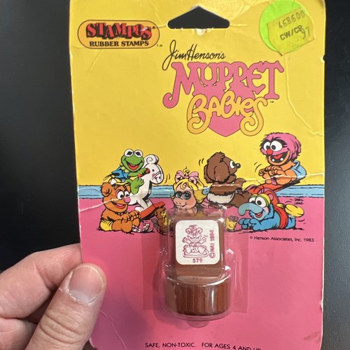 VTG New On Card Muppet Babies Fozzie Stamp 1984 Stampos - Picture 3 of 7