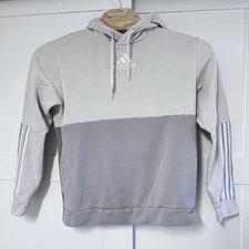 Adidas Color Block Essential 3-stripe Logo Mens Size XL, Tan Green Gray Hoodie