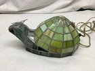 Actually Vintage TIFFANY STYLE  Stained Glass Snail 1970’s 80’ Green Swirl Glass