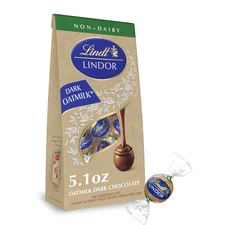 LINDOR Oatmilk Dark Chocolate Candy Truffles, Non-Dairy Chocolate Truffles with 