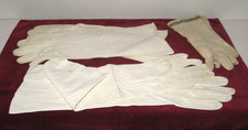 Vintage Ladies Gloves 3 Pair 2 Long Leather  More Vintage Ladies Gloves Lot 3